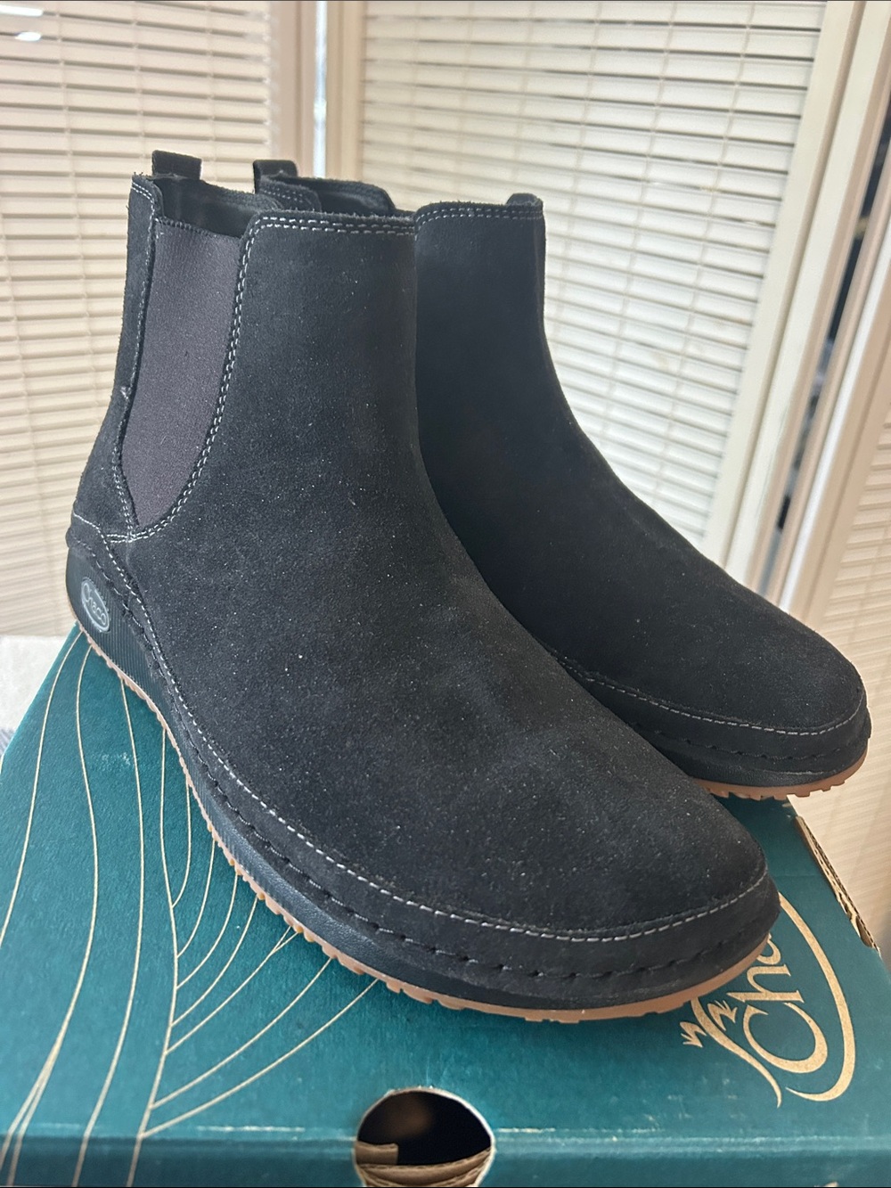 Chaco Black Suede Chelsea Ankle Boots